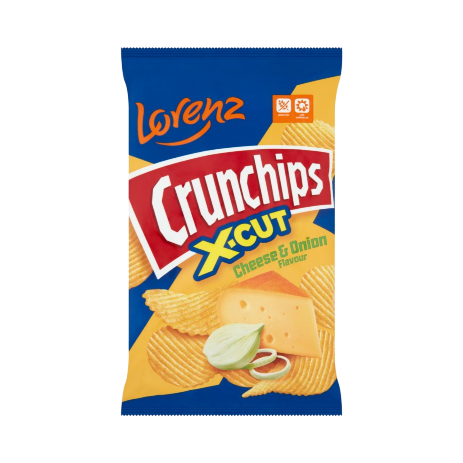 LORENZ CRUNCHIPS X-CUT CHEESE & ONION FLAVOUR 75g PACKET