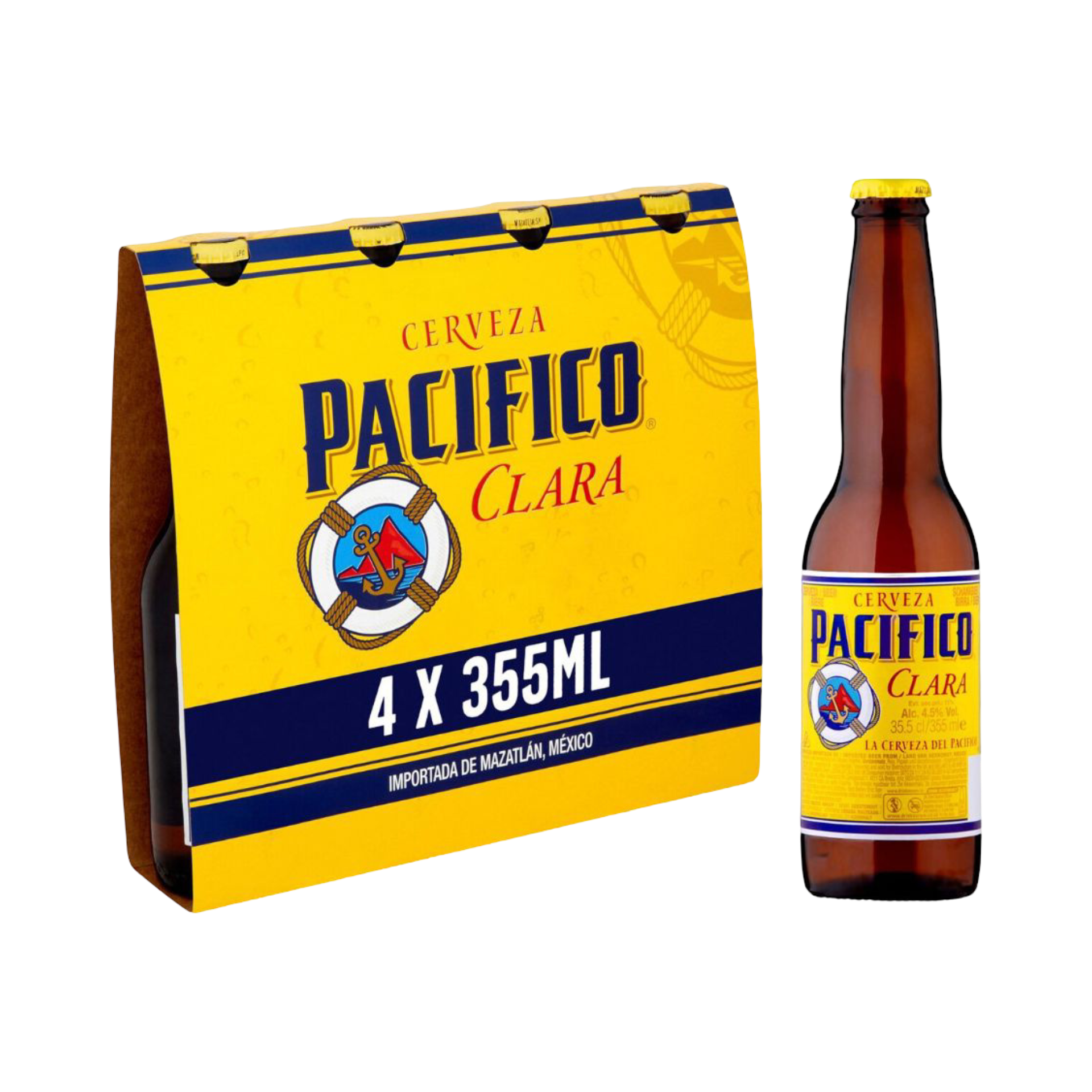 PACIFICO CLARA BEER 4x355ml BOTTLES