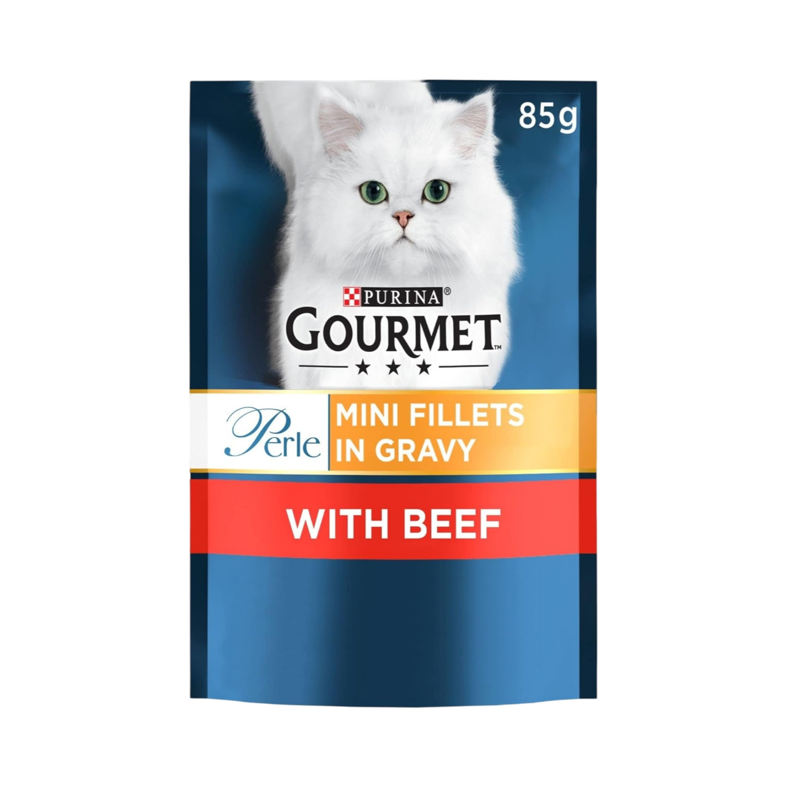 PURINA  GOURMET MINI FILLETS IN GRAVY WITH BEEF 85g