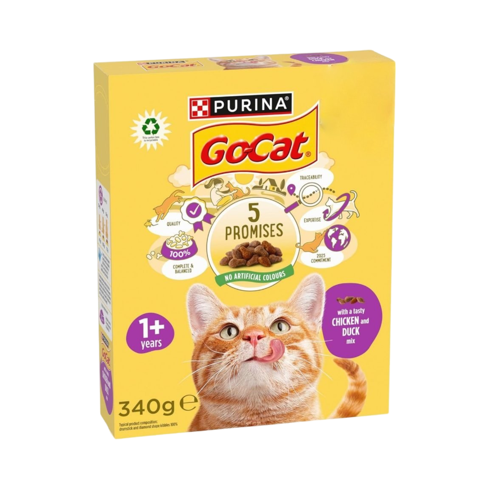 PURINA GO CAT 1+ CHICKEN AND DUCK MIX 340g