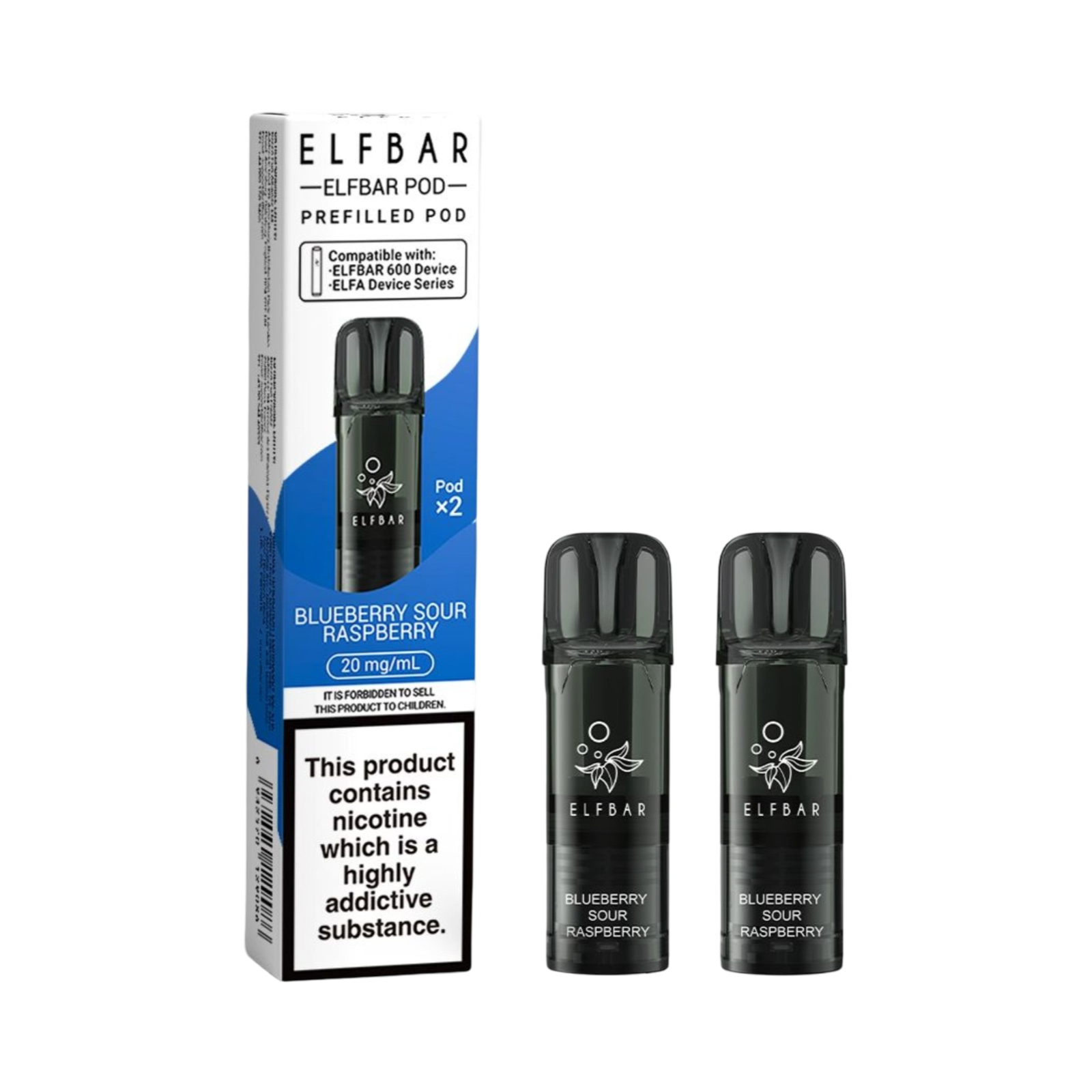 ELFBAR 600 PREFILLED PODS BLUEBERRY SOUR RASPBERRY