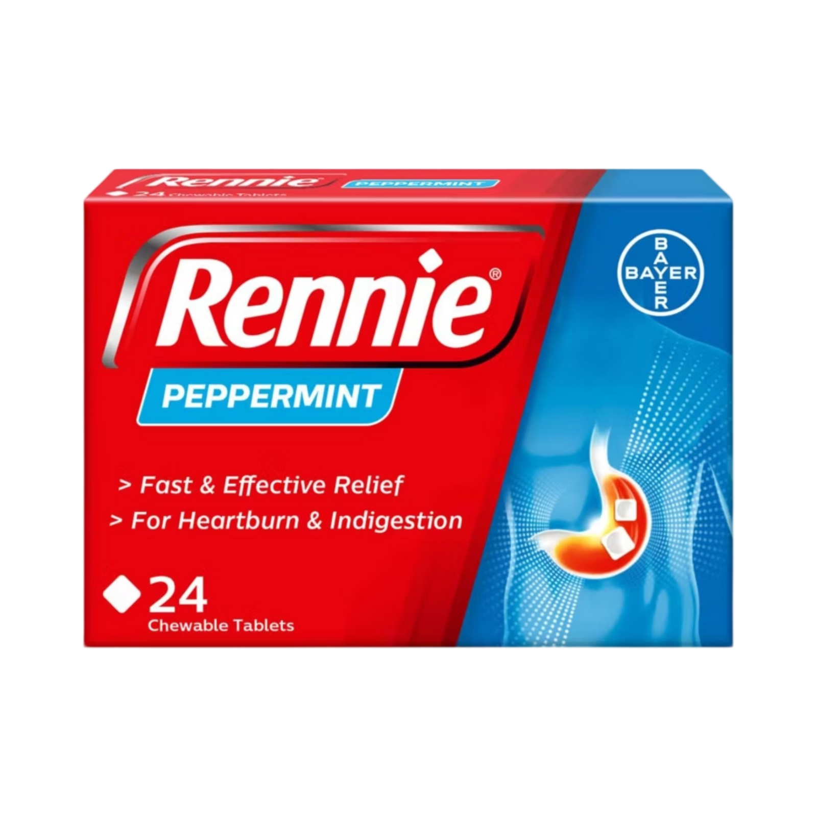 RENNIE PEPPERMINT 24 TABLETS