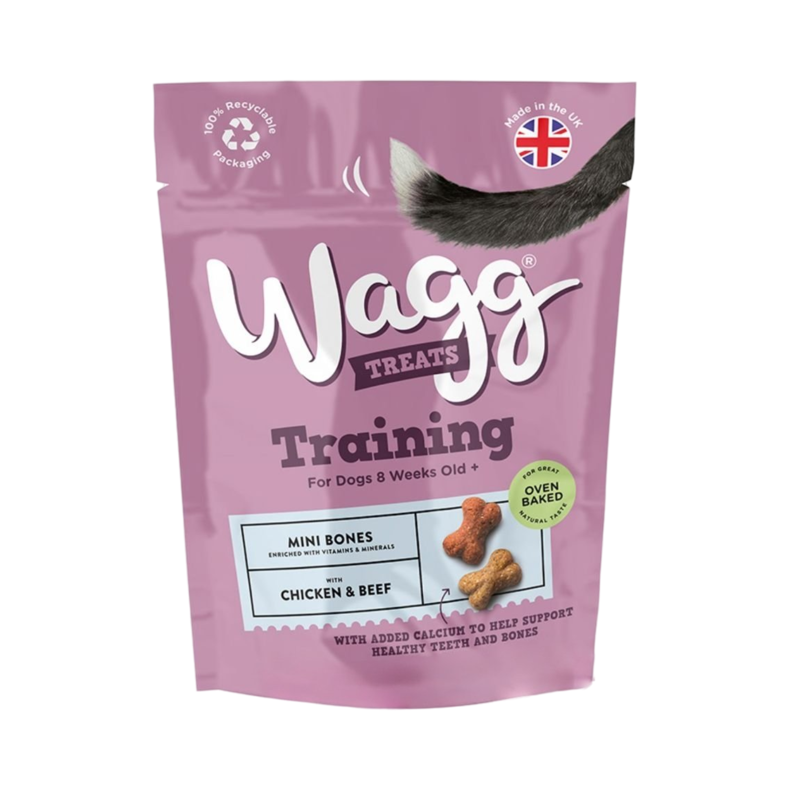 WAGG TREATS TRAINING MINI BONES WITH CHICKEN  & BEEF 125g